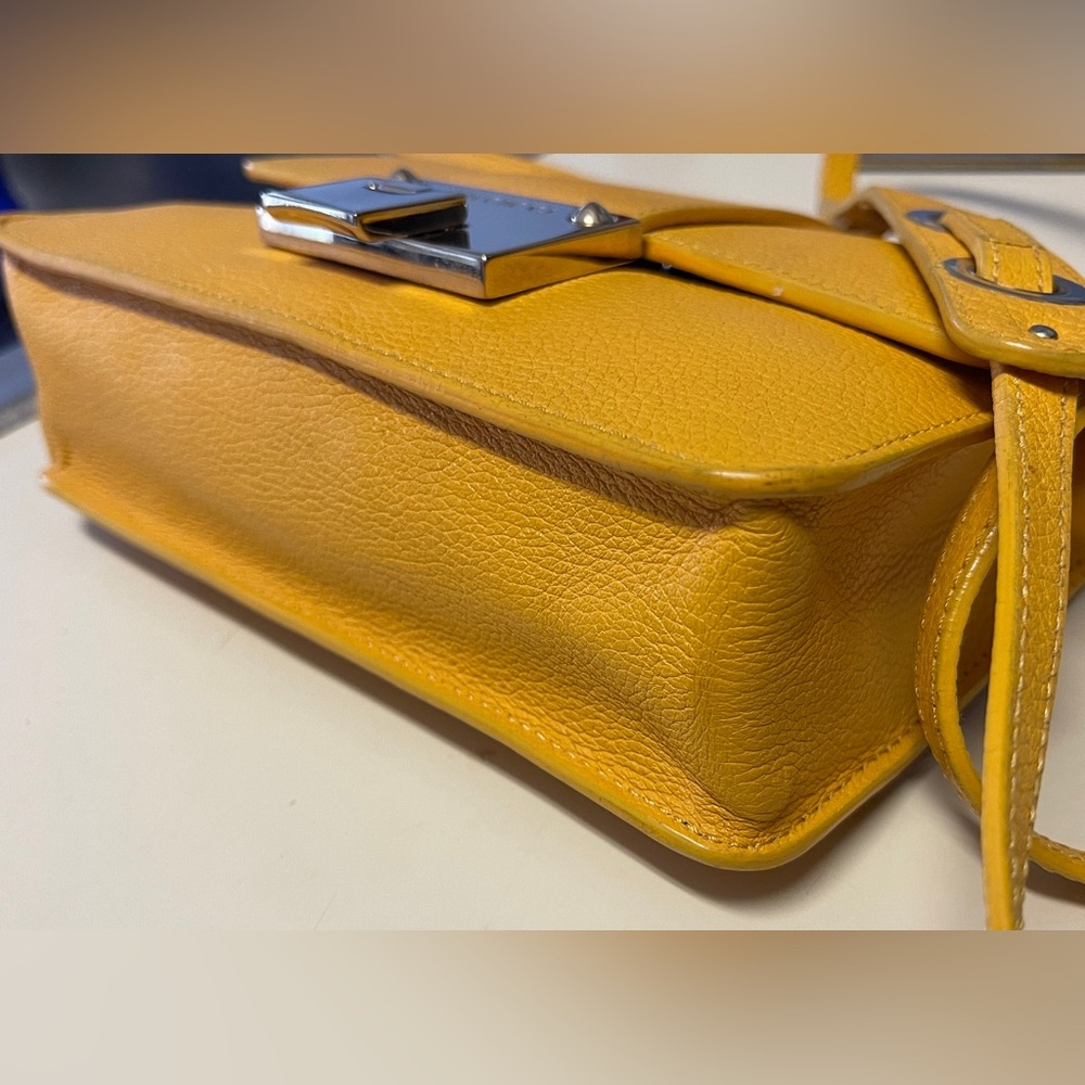 Jimmy Choo EUC Leather Crossbody/Shoulder Bag W/Cert of Auth Mustard Yellow - Picture 13 of 16